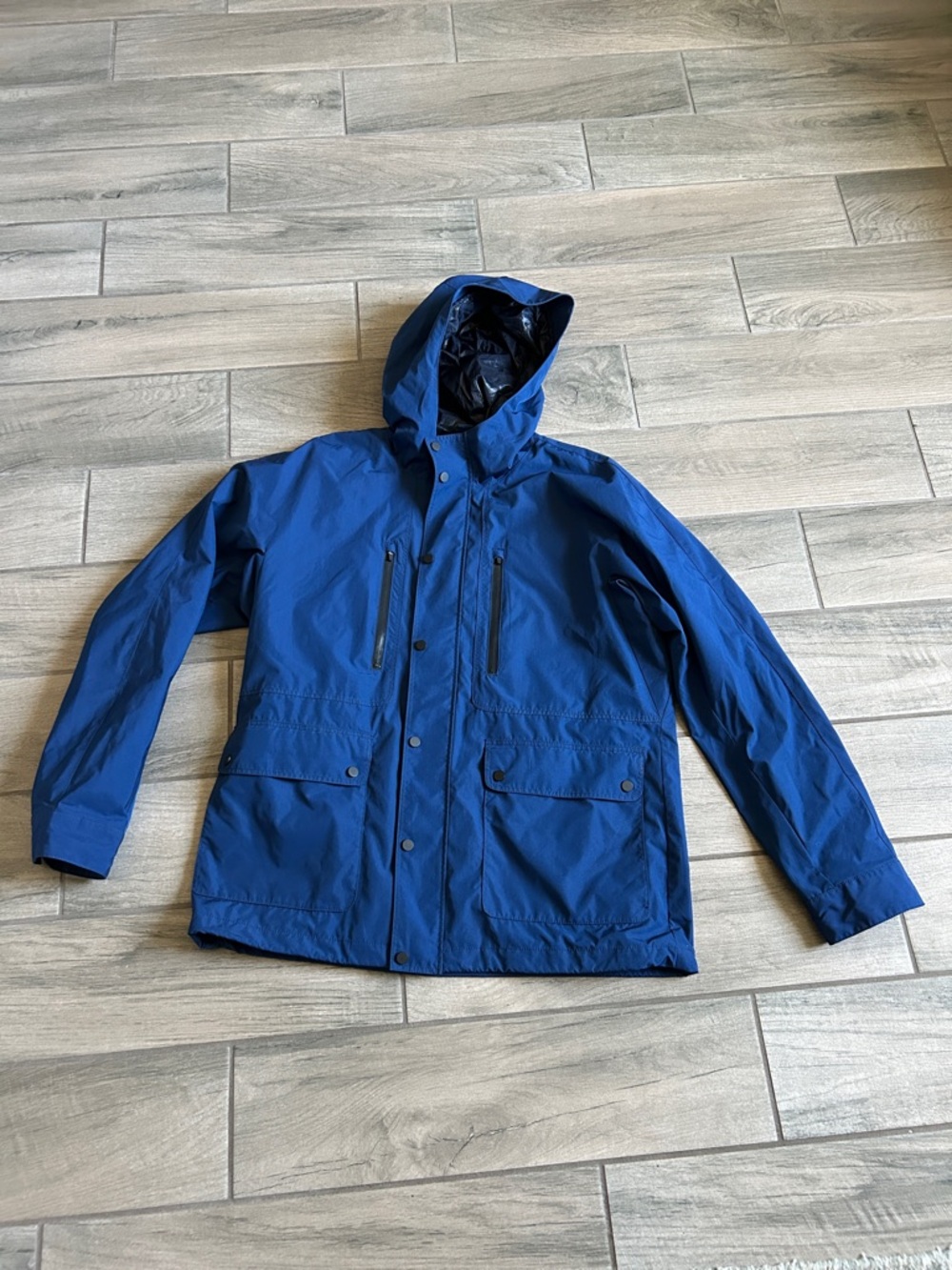 Banana Republic Blue Hooded Raincoat